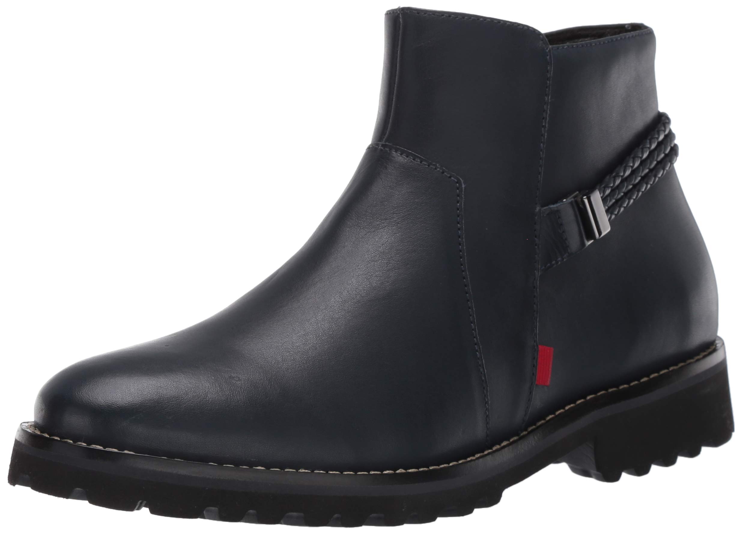 MARC JOSEPH NEW YORK Genuine Leather EVA Lightweight Technology Columbus Circle With Braid Detail Women's Ankle Boot