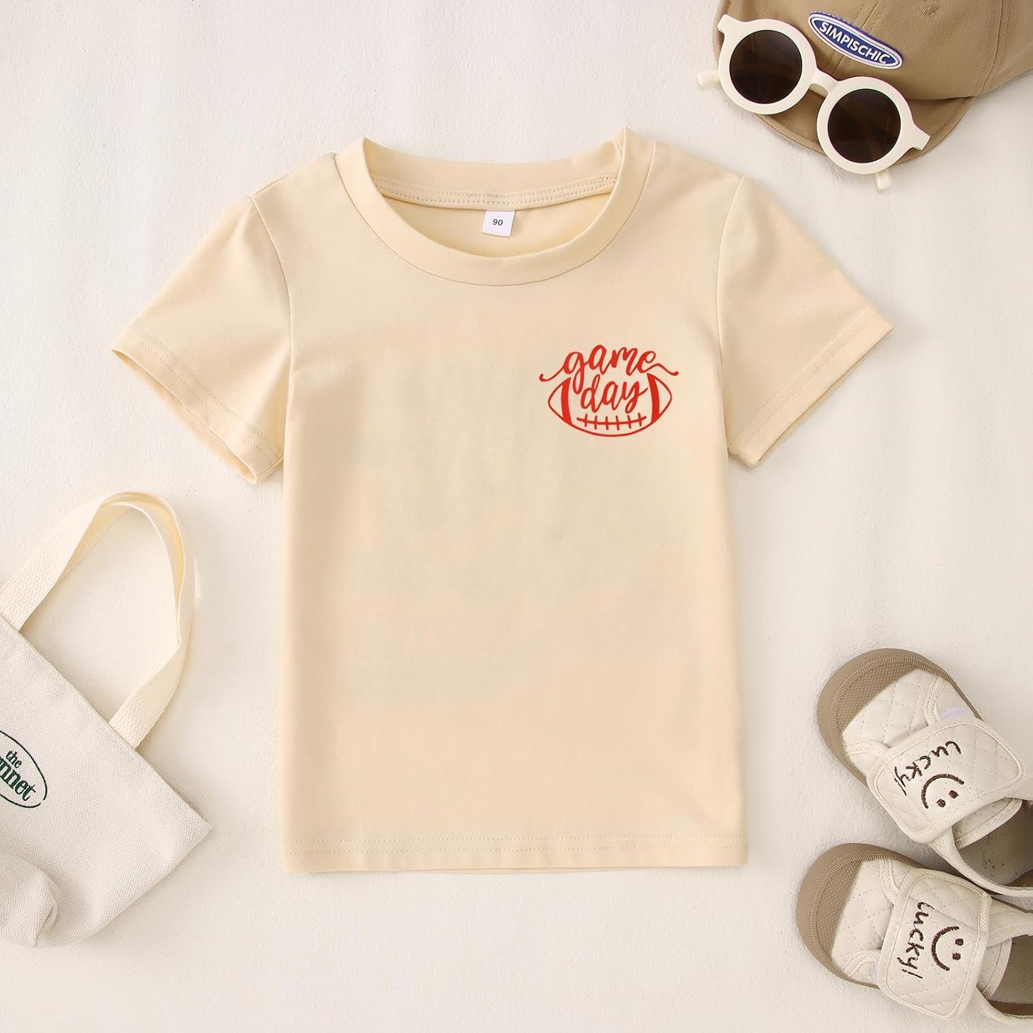 MODNTOGA Toddler Girl Boy Game Day T-Shirt Football Sunday Crewneck Shirt Short Sleeve Football Lighting Graphic Tee Tops - Image 6