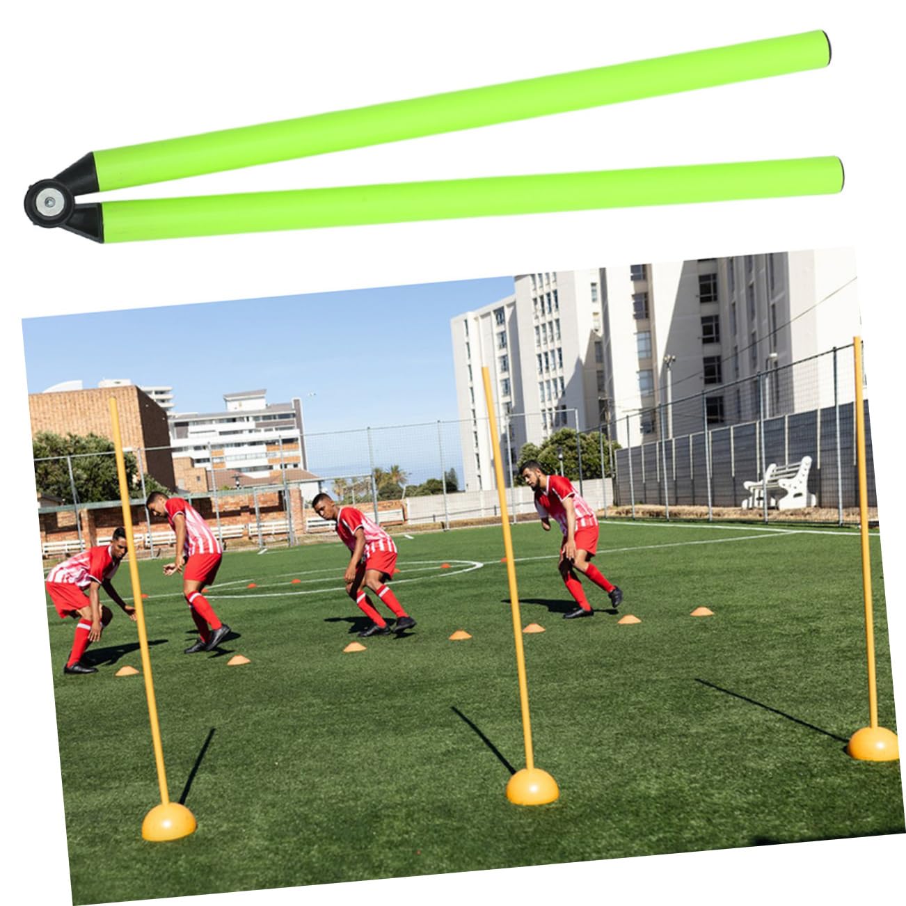 INOOMP 3pezzi per Allenamento Calcio Ostacoli per Agilità Calcio Asta Segnaletica Calcio Attrezzi per Allenamento Calcio per Basket Asta Segnaletica Abilità Basket Sportiva Attrezzatura