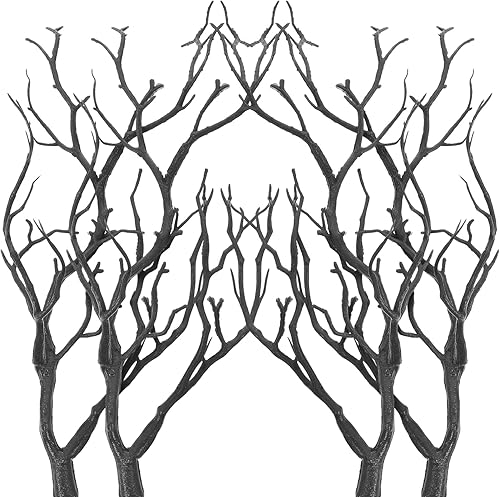 Miniatura 10 de BESPORTBLE Ramas de árbol secas de cuernos artificiales arte de plástico, rama de árbol seco para fiesta de Halloween, boda, fiesta, decoración del