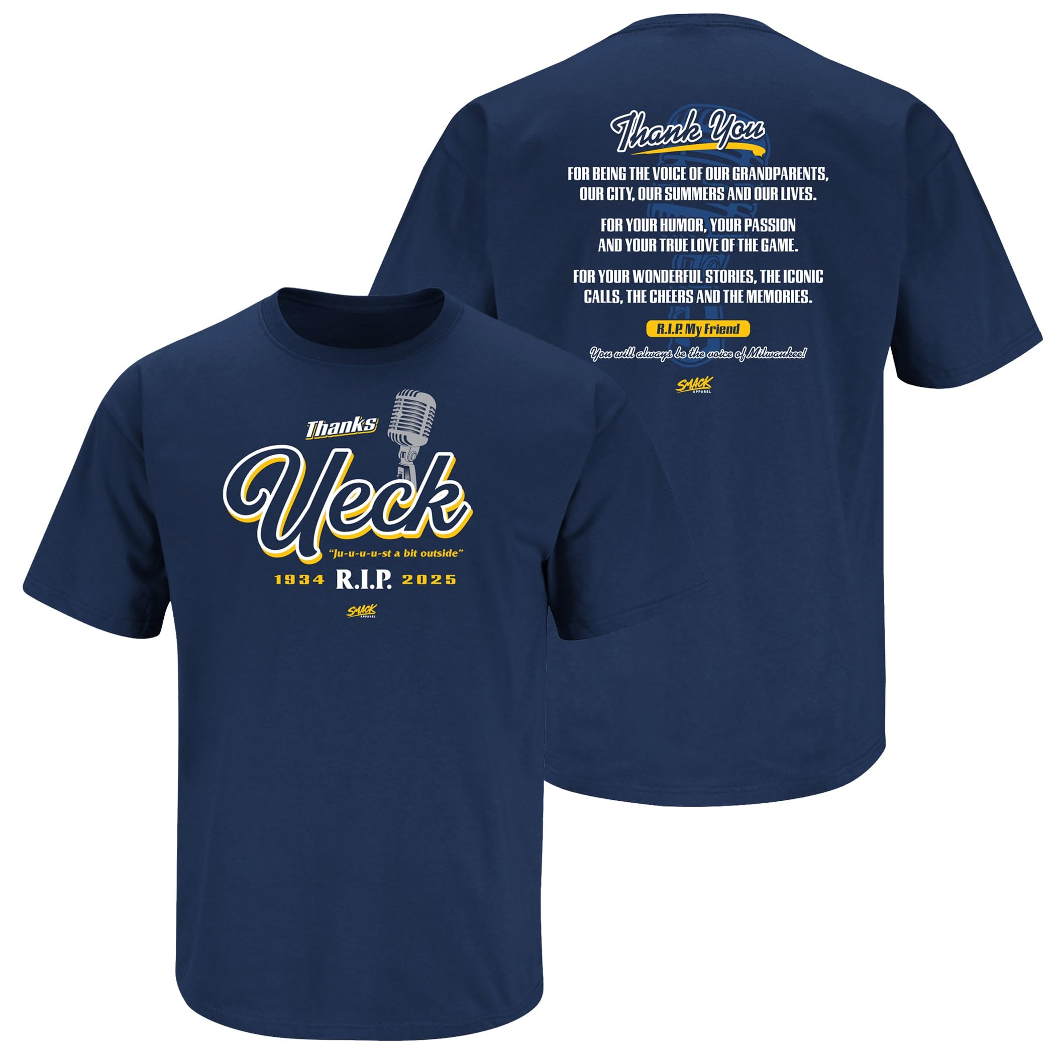 Thanks Ueck T-Shirt for Milwaukee Baseball Fans (SM-5XL)