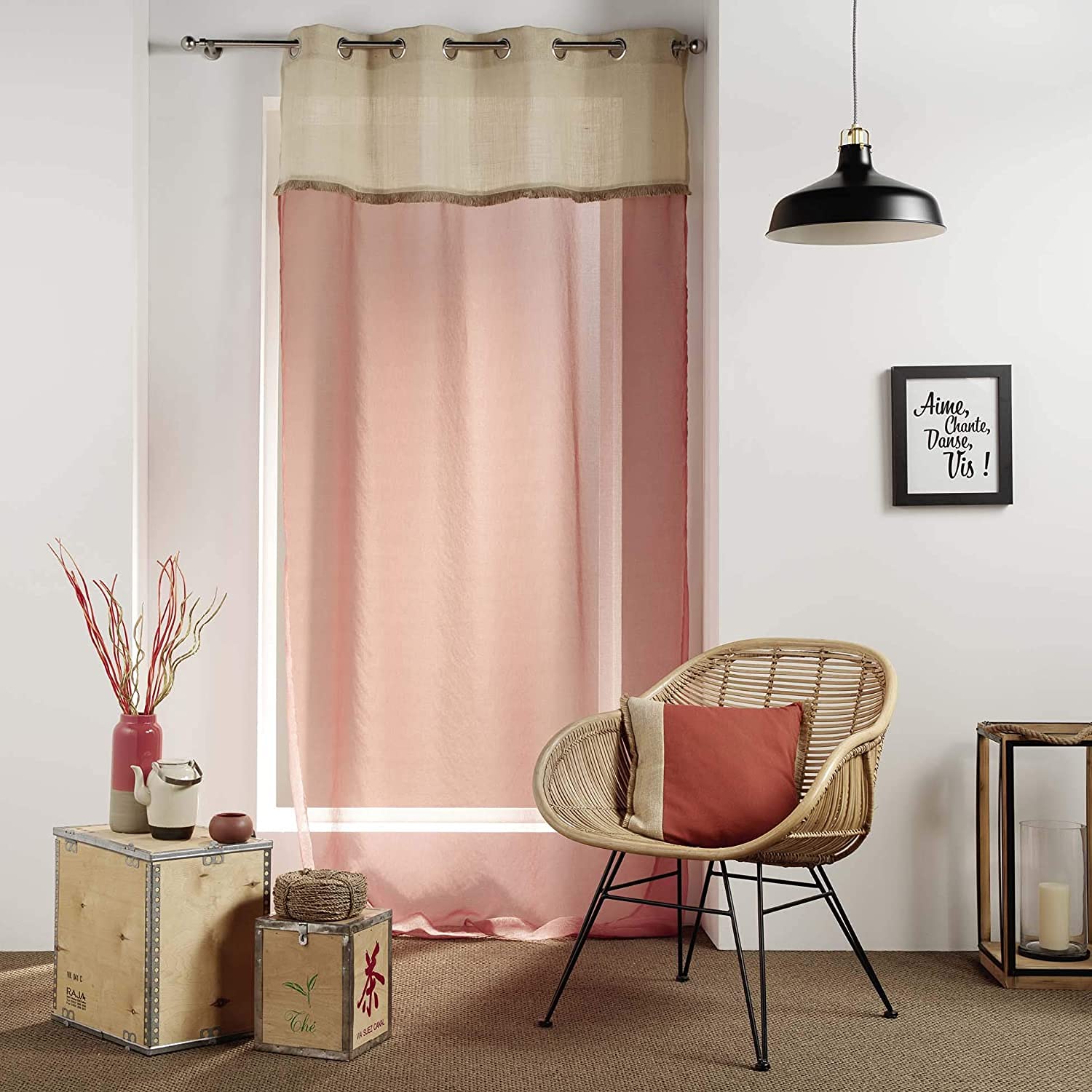 Gardine Voile Terrakotta 140x240cm - Polyester Mit Ösen