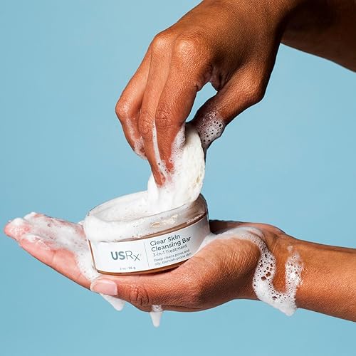 Miniatura 6 de Urban Skin Rx Clear Skin - Barra limpiadora de tratamiento diario 3 en 1, exfoliante + máscara aclaradora, reduce el exceso de aceite, limpia los