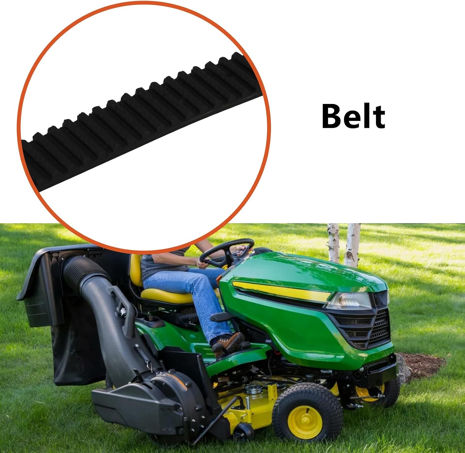 ECSiNG 2Pcs Power Brush Synchronous Belt Replacement TCU32422 375mm Effective Length Compatible with John Deere QA5 Units