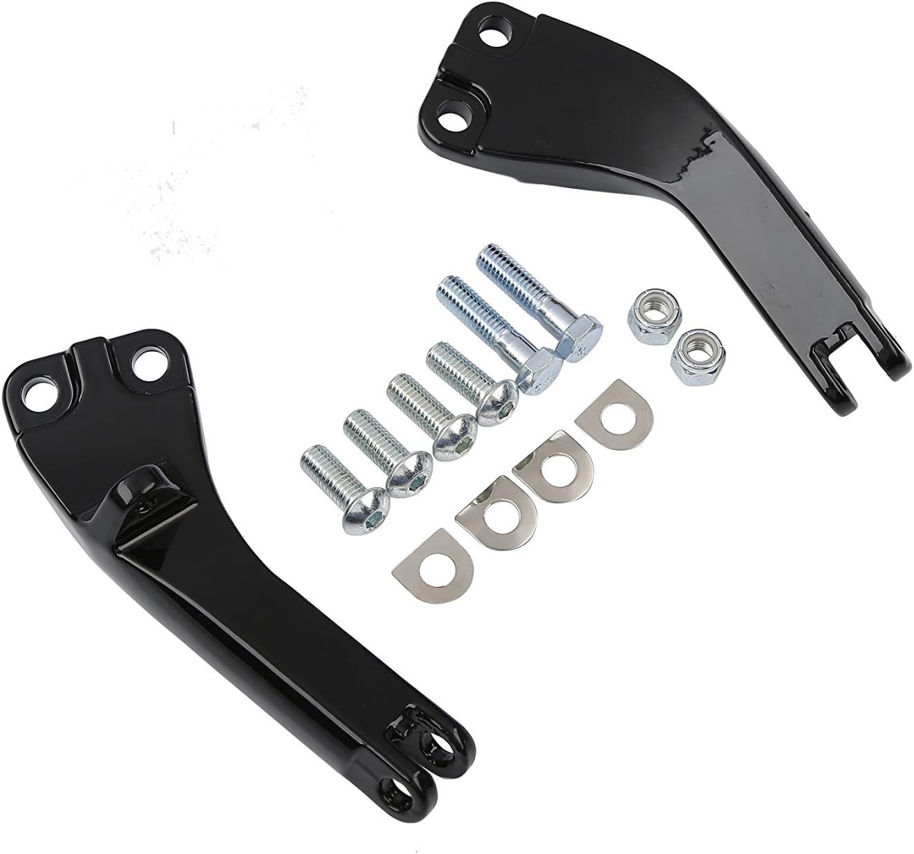 Black Passenger Foot Peg Support Kit Fit for Harley Dyna Super Glide Street Bob 2006-2017(Replaces OEM# 50210-06)