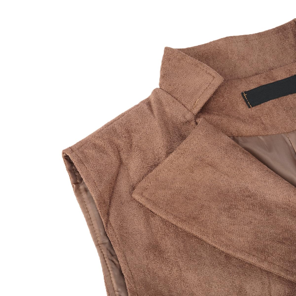YFFUSHI Gilet in Pelle Scamosciata da Abito per Uomo Doppiopetto Gotico Steampunk Gilet in Velluto da Uomo Cowboy Giacca Senza Maniche