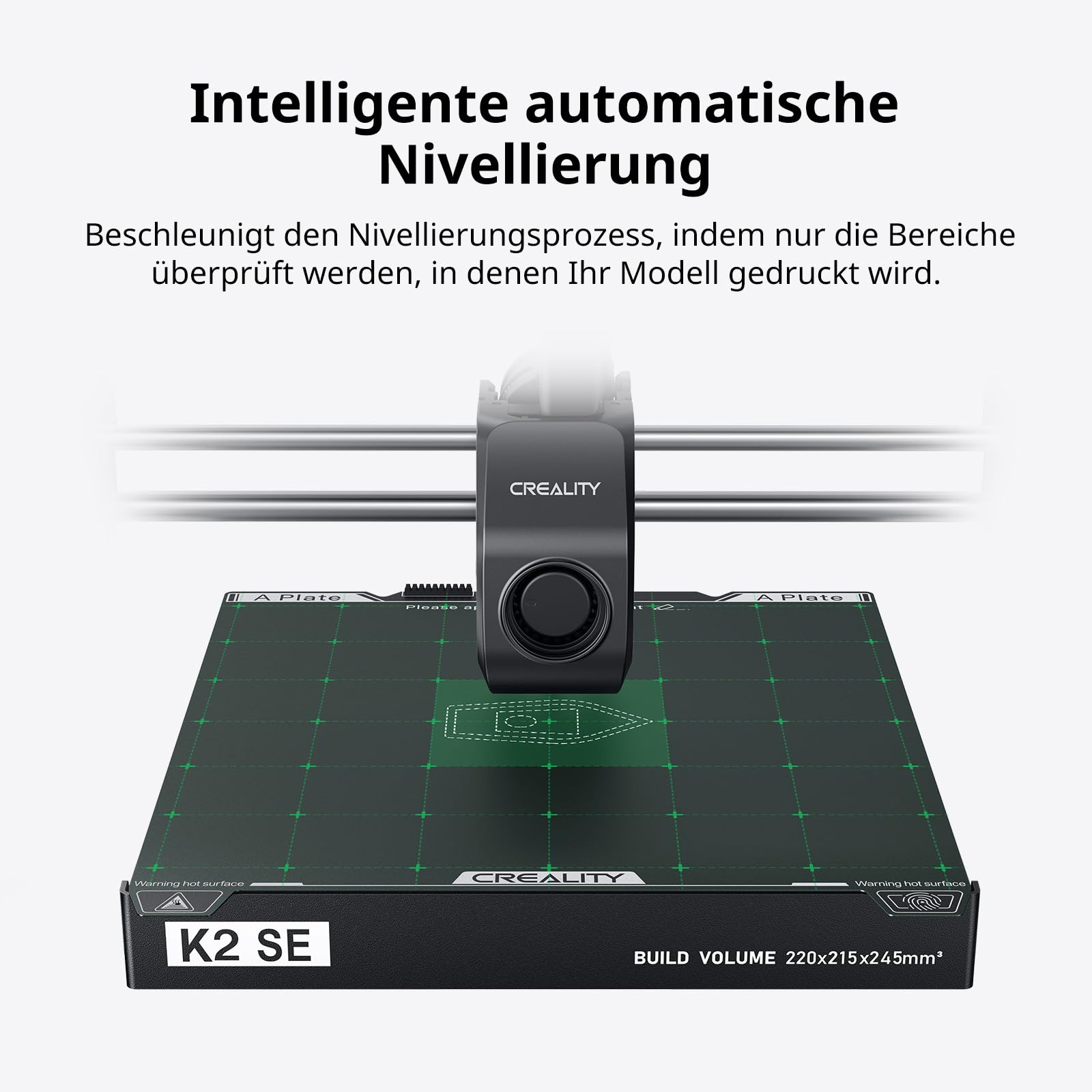 Creality K2 SE 3D-Drucker 2026, bis zu 500 mm/s Hochgeschwindigkeitsdruck, Direktextruder, Auto-Nivellierung, Vibrationskontrolle, 220 × 215 × 245 mm Bauraum
