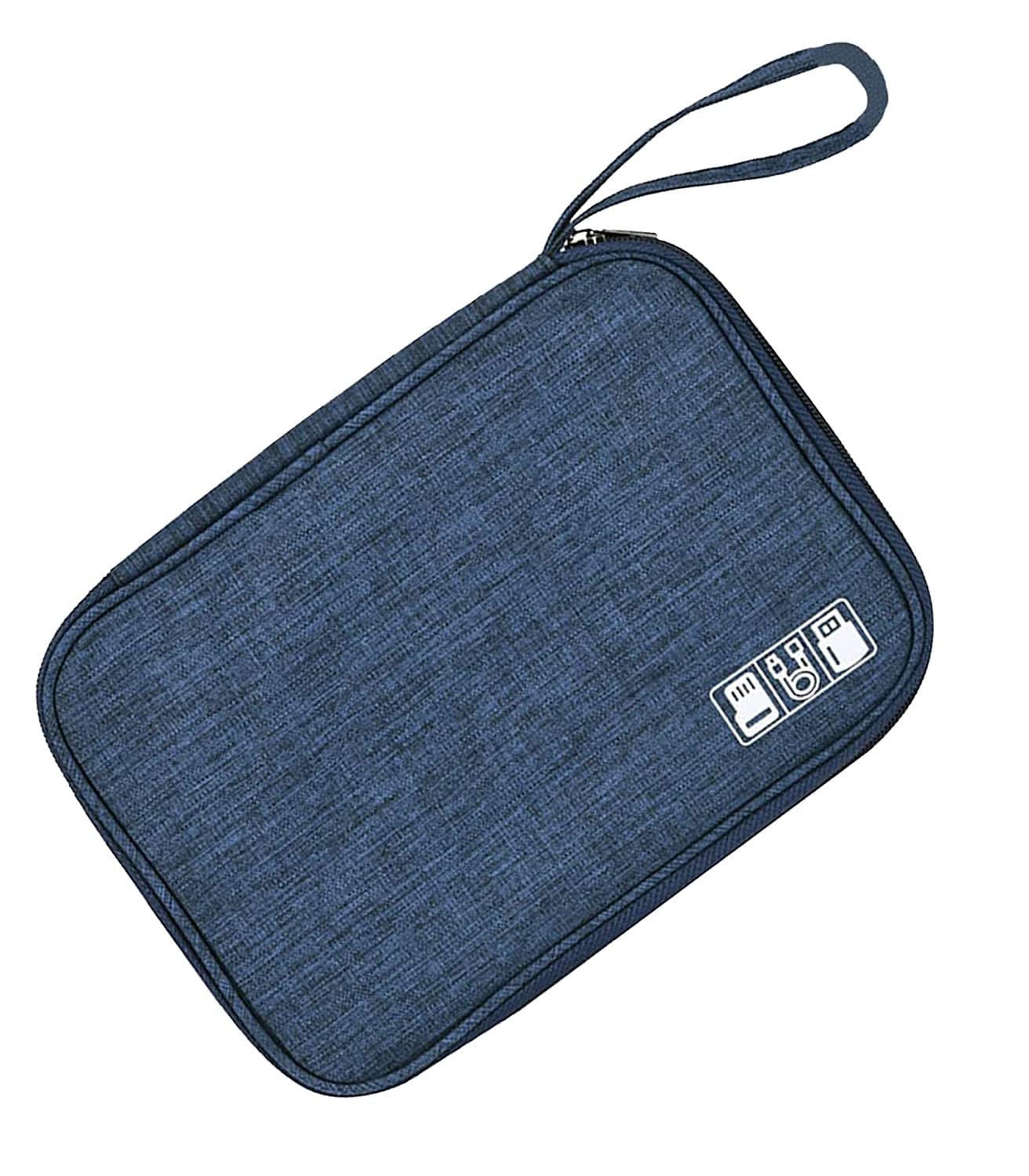 SHRBI Electronic Accessories Bag for USB Cables, Hard Disk, Power Bank, HDD, SD Card, Adapters, Earphone, Mobilephone, Chargers, Wires Gadget and Cable Travel Organizer Bag (Blue)