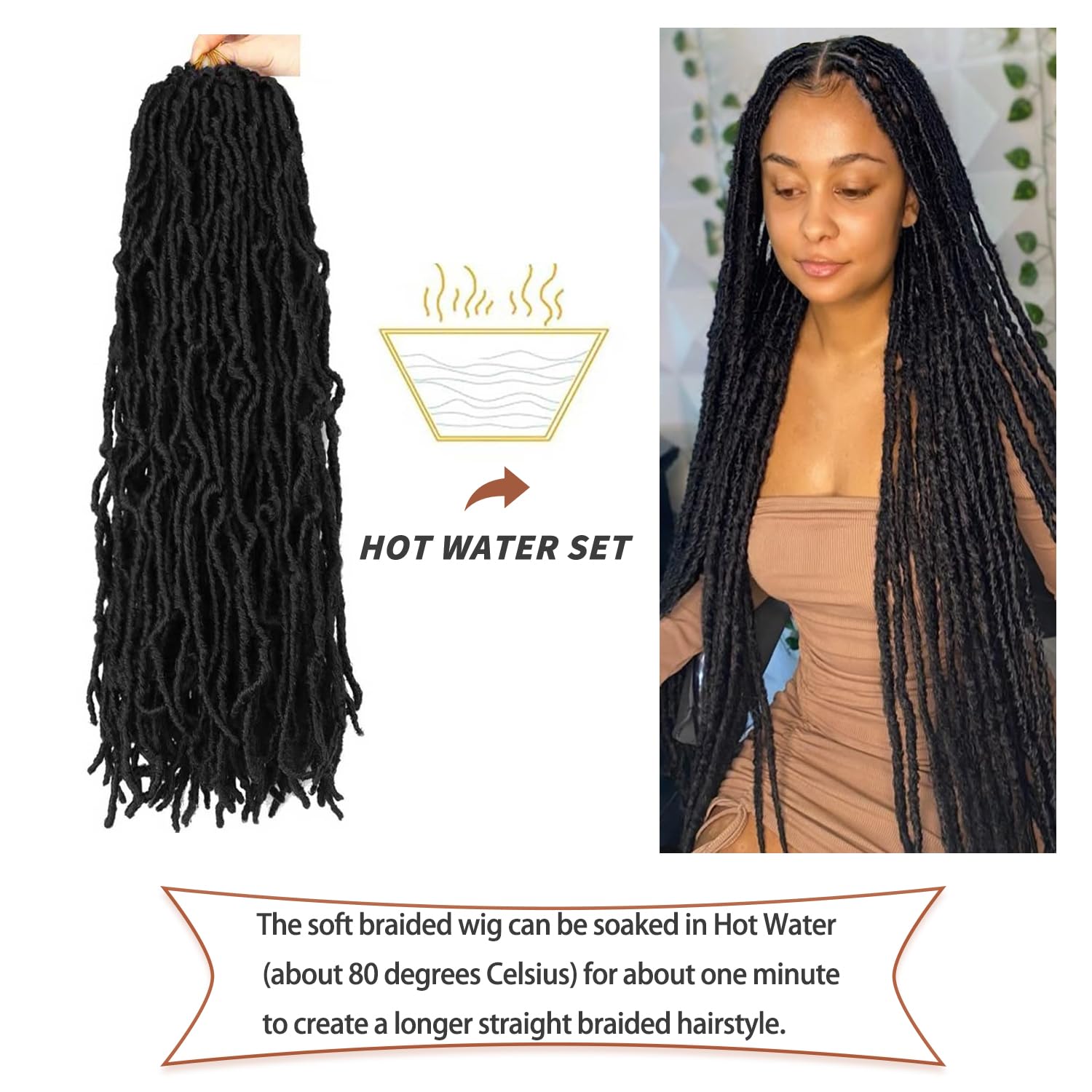 8 Packs Faux Locs Crochet Hair Extensions for Black Women Soft Locs Crochet Braids Hair Extensions (#1B, 12Inch (Pack of 8)) - Image 4