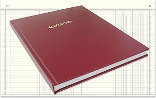 BookFactory Account Book/Ledger/Accounting Ledger/Account Notebook (4 (Four) Columns Columnar Book Format) - 312 Pages, 8'' x 10'', Burgundy Cover, Section Sewn Hardbound (Made in USA)