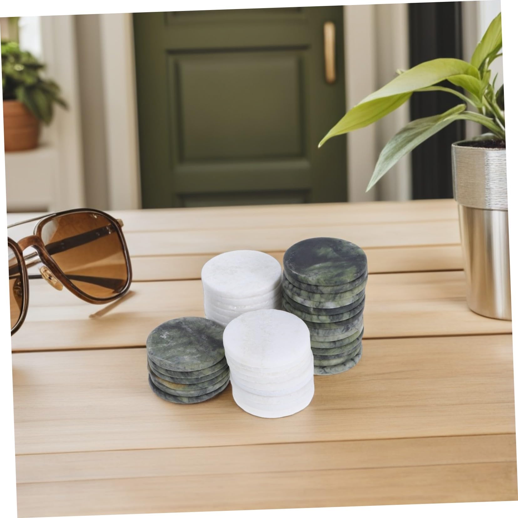 40 Piezas Piedras Planas para Lanzar al Agua Resistente al Agua de Habilidad para Adultos Piedras Naturales para Pintar y Manualidades para Piscina Playa Lago