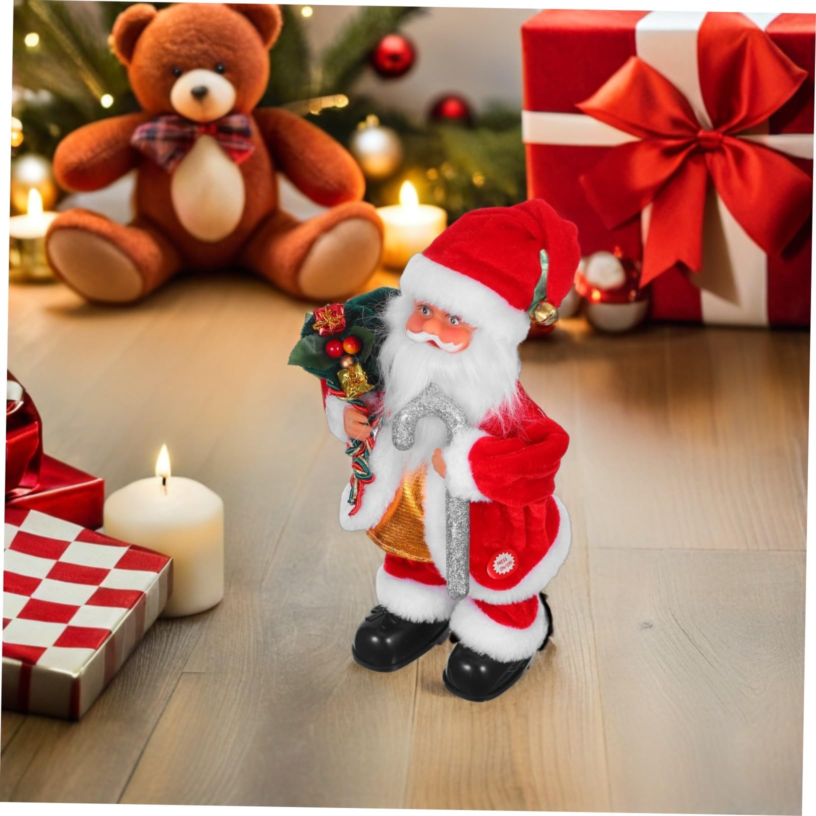 BESPORTBLE Juguete de Papá Noel Musical Decoración Navideña Hogar Juguete Eléctrico de Papá Noel para Fiestas