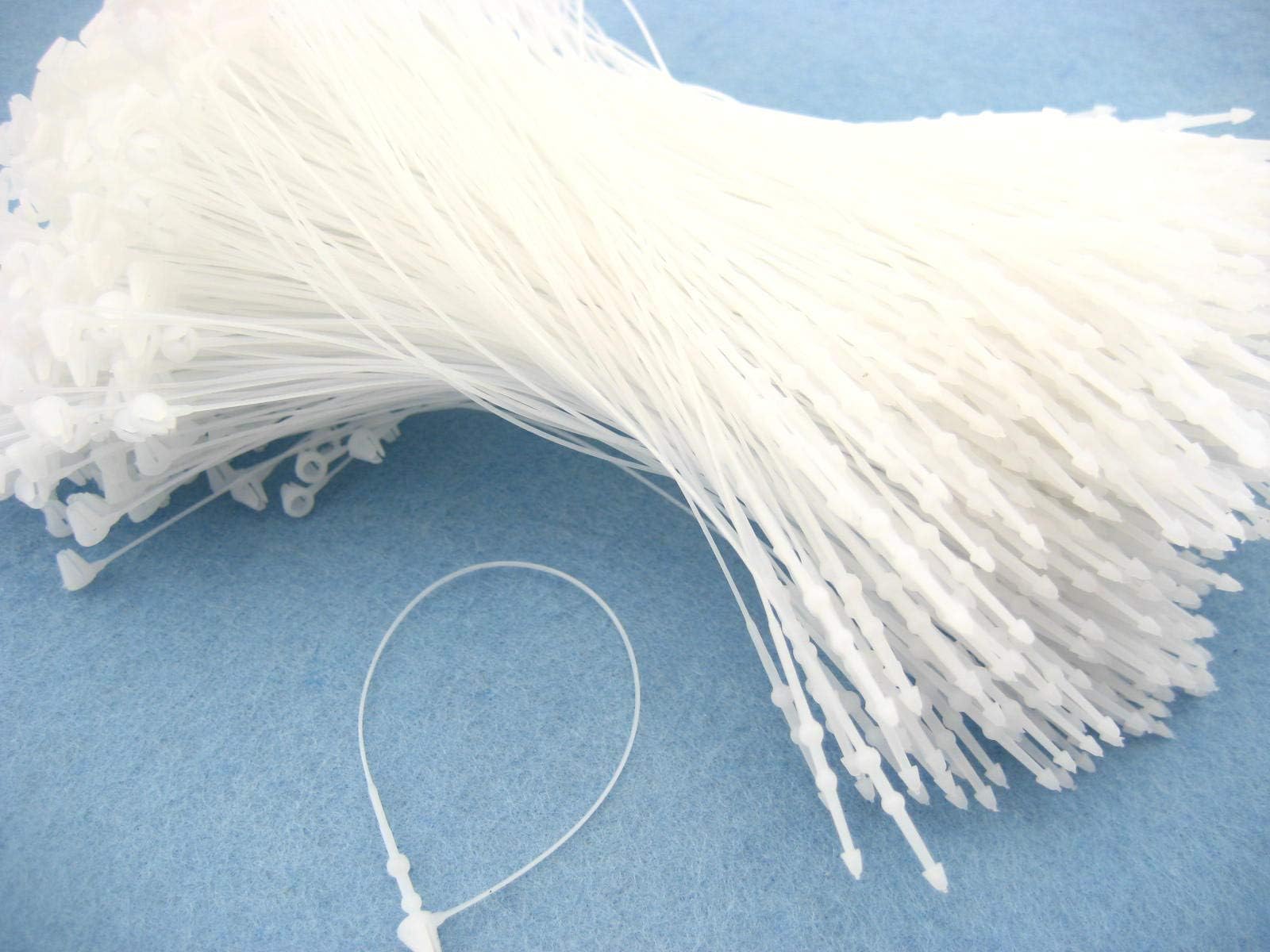 1000pcs White Plastic Hang Tag String Snap Lock Fastener Hand use