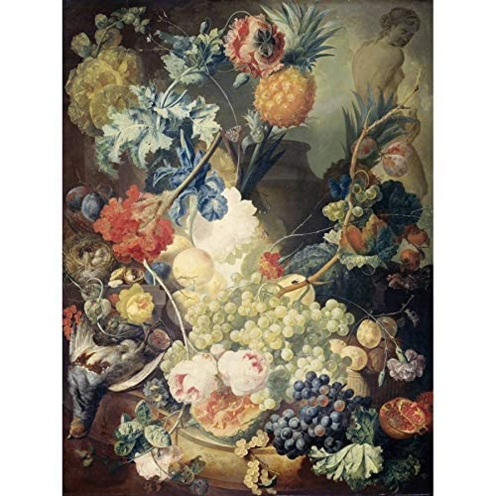 Artery8 Van Os Still Life Flowers Fruits Birds Painting Unframed Wall Art Print Poster Home Decor Premium