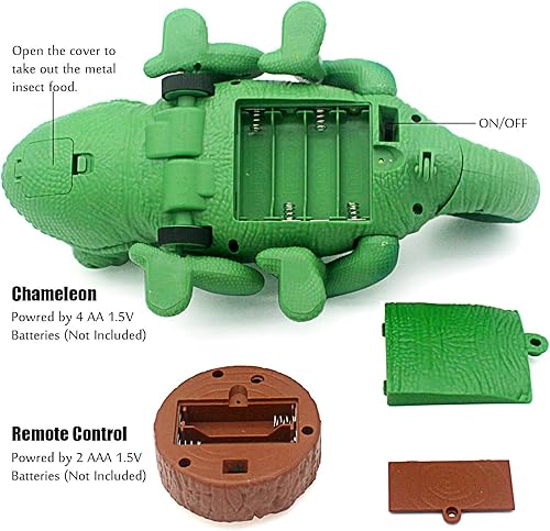 Miniatura 5 de Tipmant Camaleón RC Juguete de animal a control remoto realista lagarto eléctrico electrónico mascotas coche niños regalos de cumpleaños (verde)