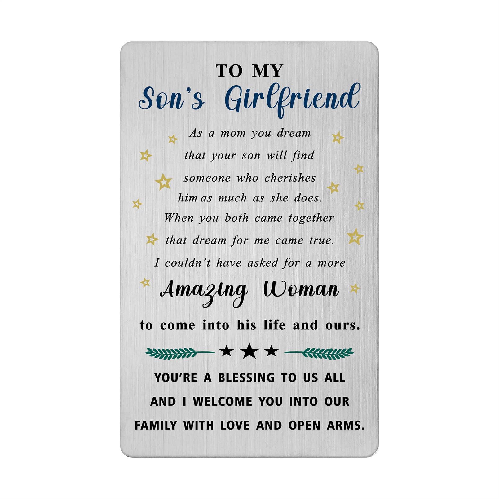 Viayen Sons Girlfriend Valentines Day Gifts from His Mom, Gifts for My Sons Girlfriend Birthday Graduation Easter Card