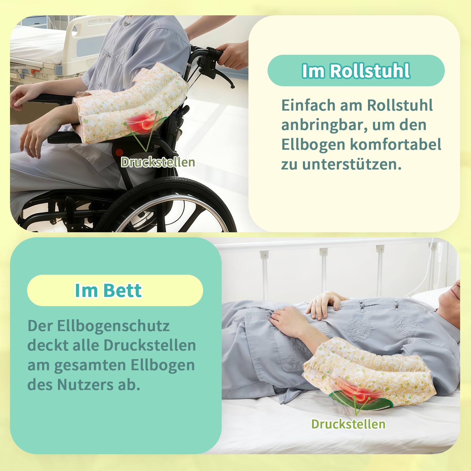 Ellbogenschützer für Senioren & Erwachsene – Bunte, waschbare Polster zur Druckentlastung