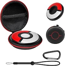 Seltureone 【Case+Cover】 Carrying Case Compatible with Po-ké-mon GO Plus + 2023, Protective Silicone Soft Cover Compatible with Po-ké-mon GO Plus +, with Hand Strap, Scratch-Resistant, Red Black