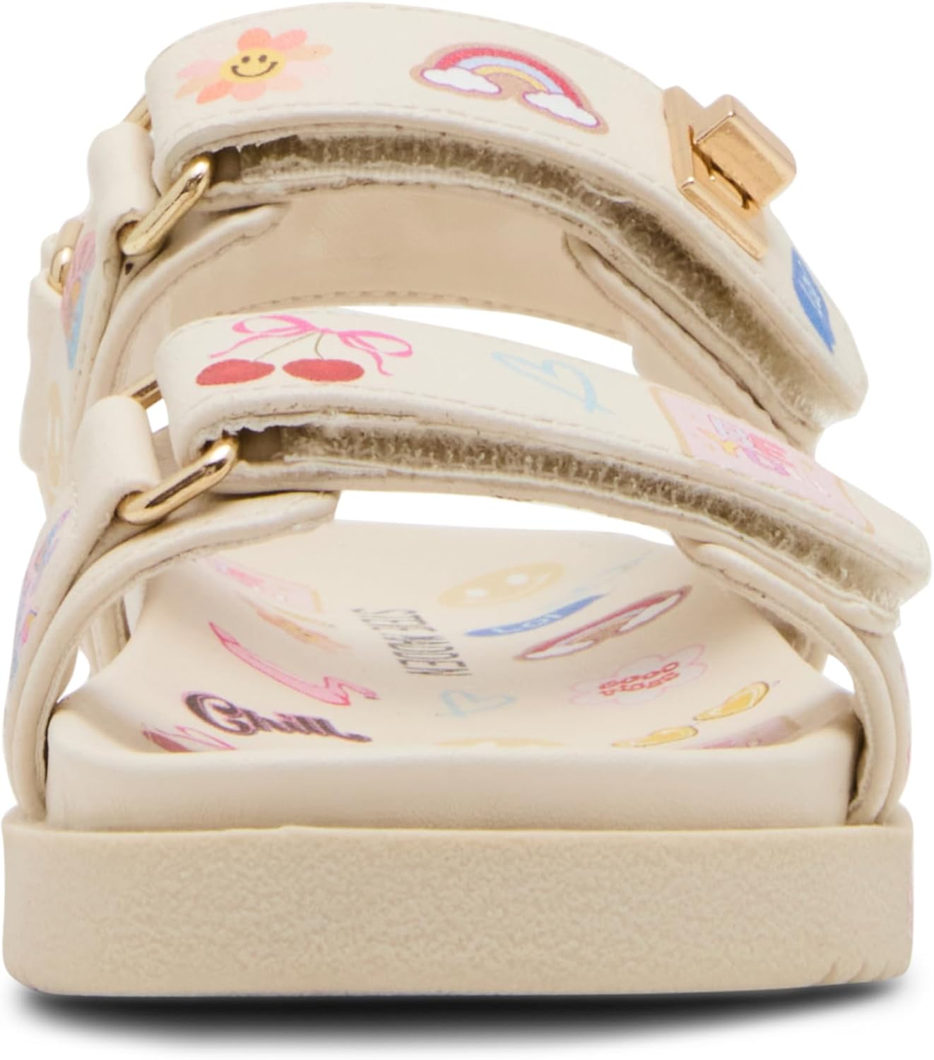 Steve Madden Girl's Mona-s Flat Sandal, Bone, 12