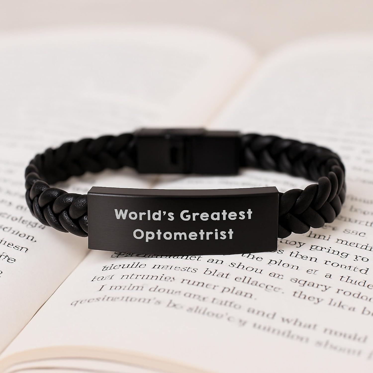 Gifts from World's Greatest Optometrist to Optometrist - Inspirational Interlaced Leather Bracelet - Graduation Unique Gifts