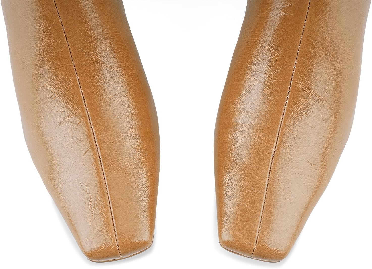 Knee High Boots Women Square Toe Kitten Low Heel Tall Boots Womens Leather Side Zipper Dress Fashion Fall Long Boot - Image 9