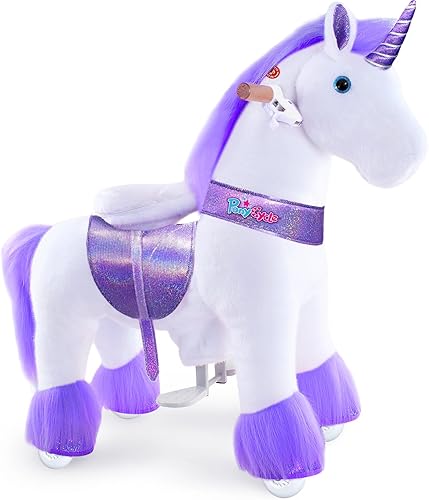 Miniatura 64 de PonyCycle Caballo para montar en caballo para niños de 4 a 7 años, caballos grandes, juguetes para montar en poni (36 pulgadas de altura/tamaño 4)