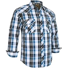Pearl snap Mens Western Cowboy Long Sleeve Button Down Up Casual Classic Work Shirts