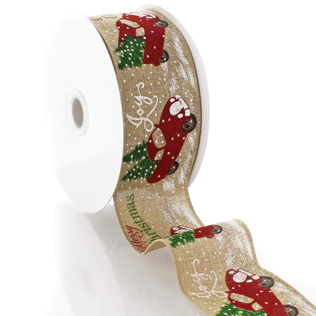 Holiday Red Truck natürliches Drahtband, 6,4 cm x 9,1 m
