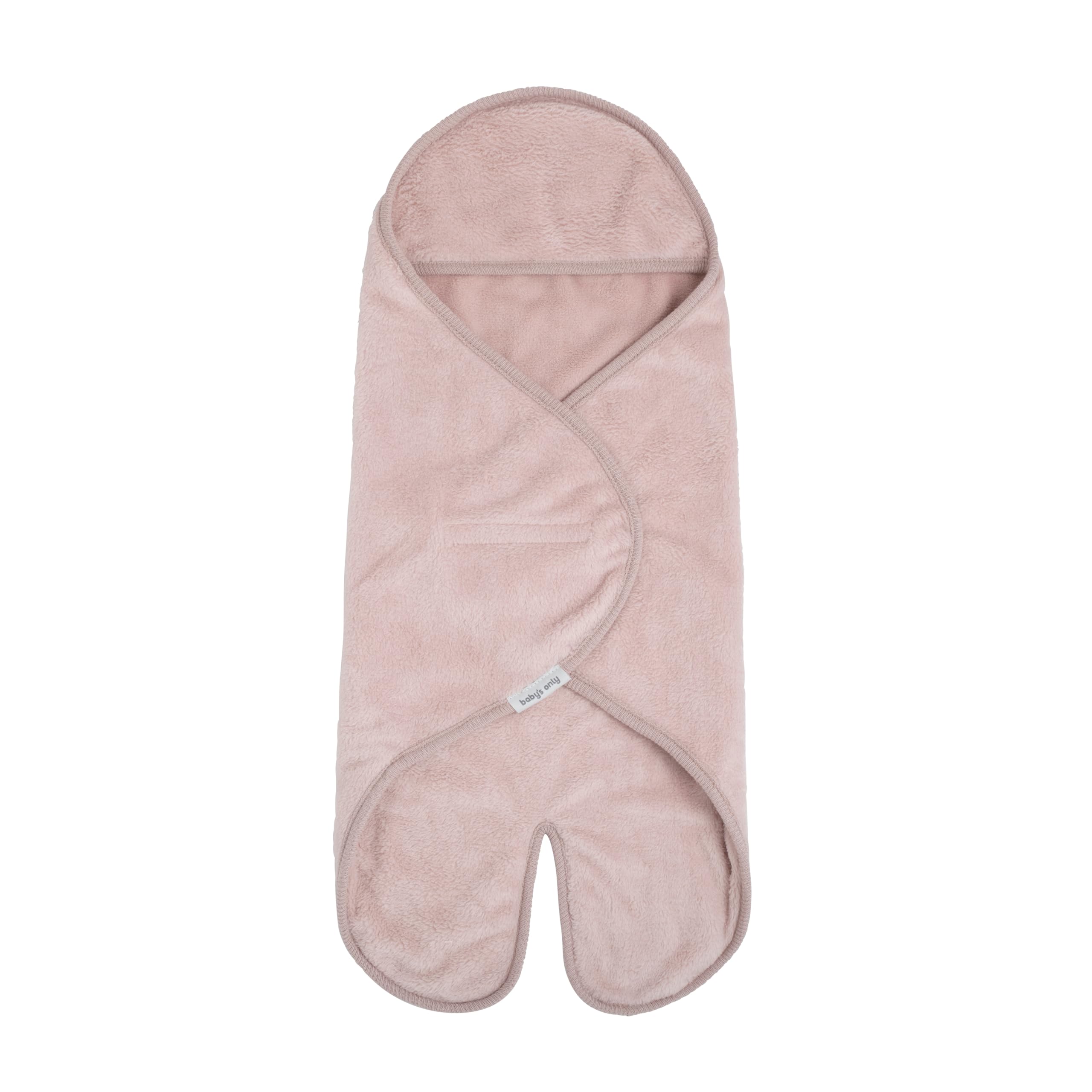 Baby's Only - Kocyk niemowlęcy z kapturem with feet Cozy - Old Pink