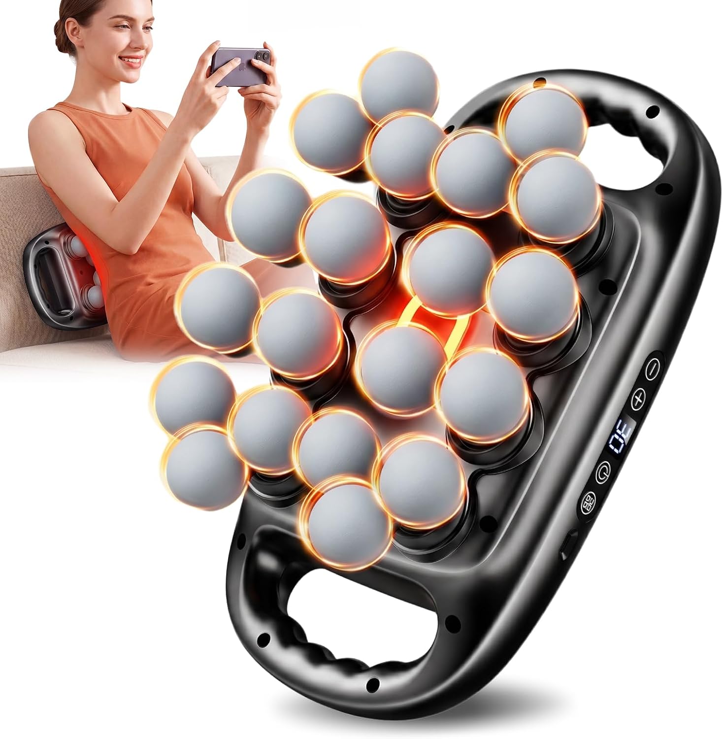 20 Head Massage Gun, Deep Tissue Massager with 3 Modes & 30 Levels | Back Massager for Pain Relief, Handheld Muscle Massager for Body, Neck, Shoulders and Legs