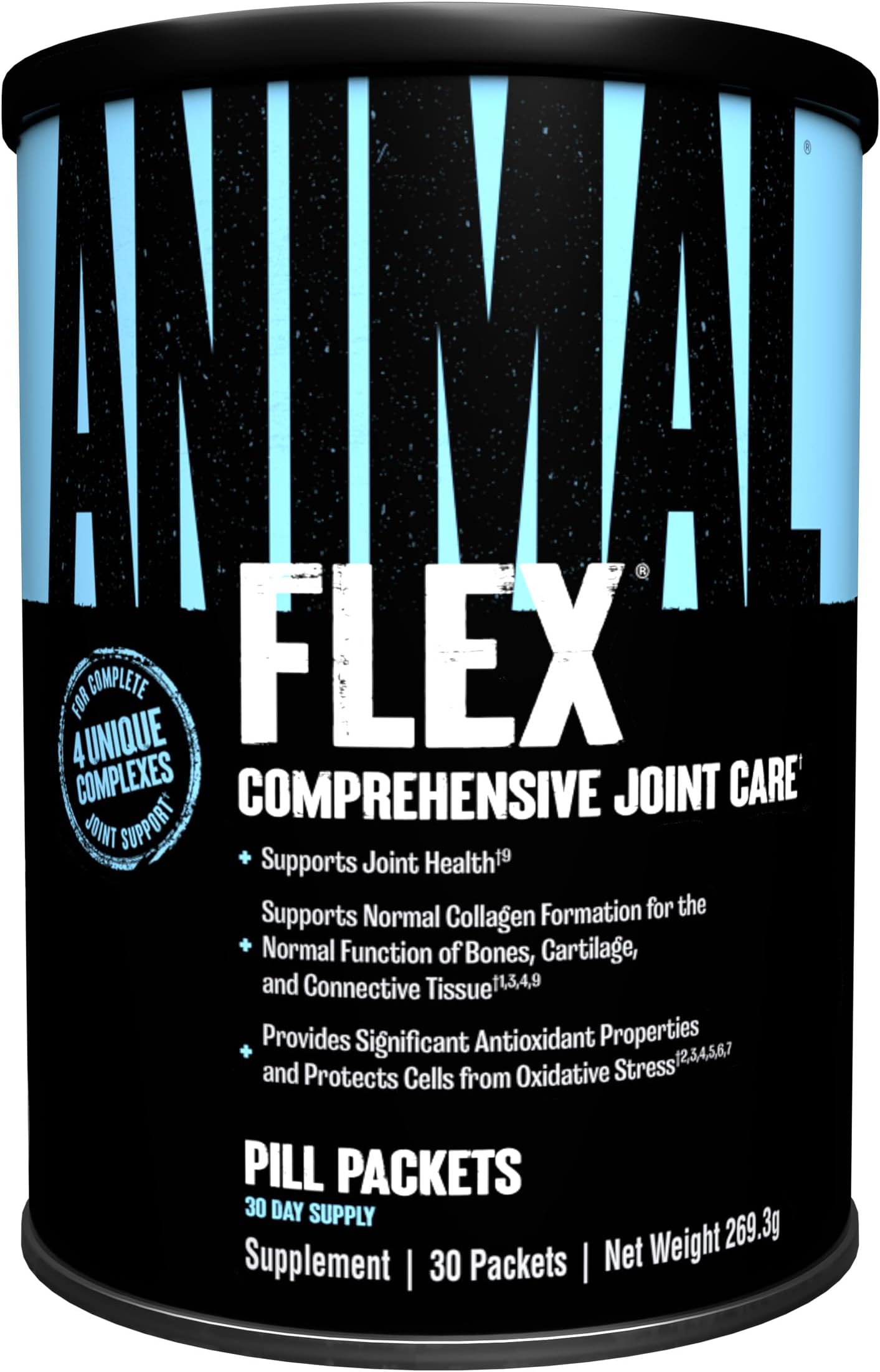 Flex Comprehensive Joint Care - 4 Unique complexes for Joints, Bones & Cartilage - with Vitamins A & E, glucosamine, Flaxseed Oil & hyaluronic Acid - 30 Packs