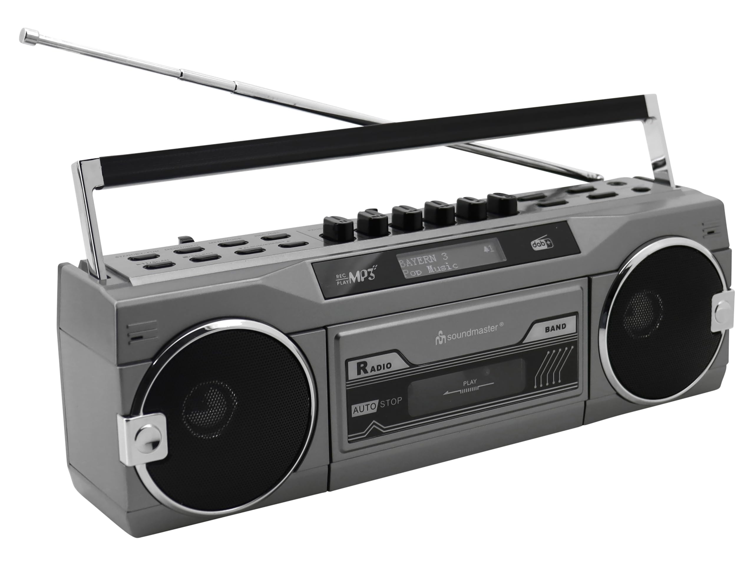 SOUNDMASTER DAB+/FM Retro Radiokassettenrekorder SRR80TI, USB/SD, BT