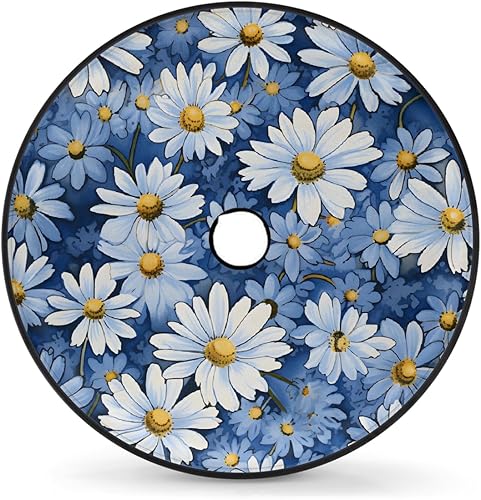DJYQBFA Spare Tire Cover with Backup Camera Hole Daisy Blue 14inch Wheel Cover P