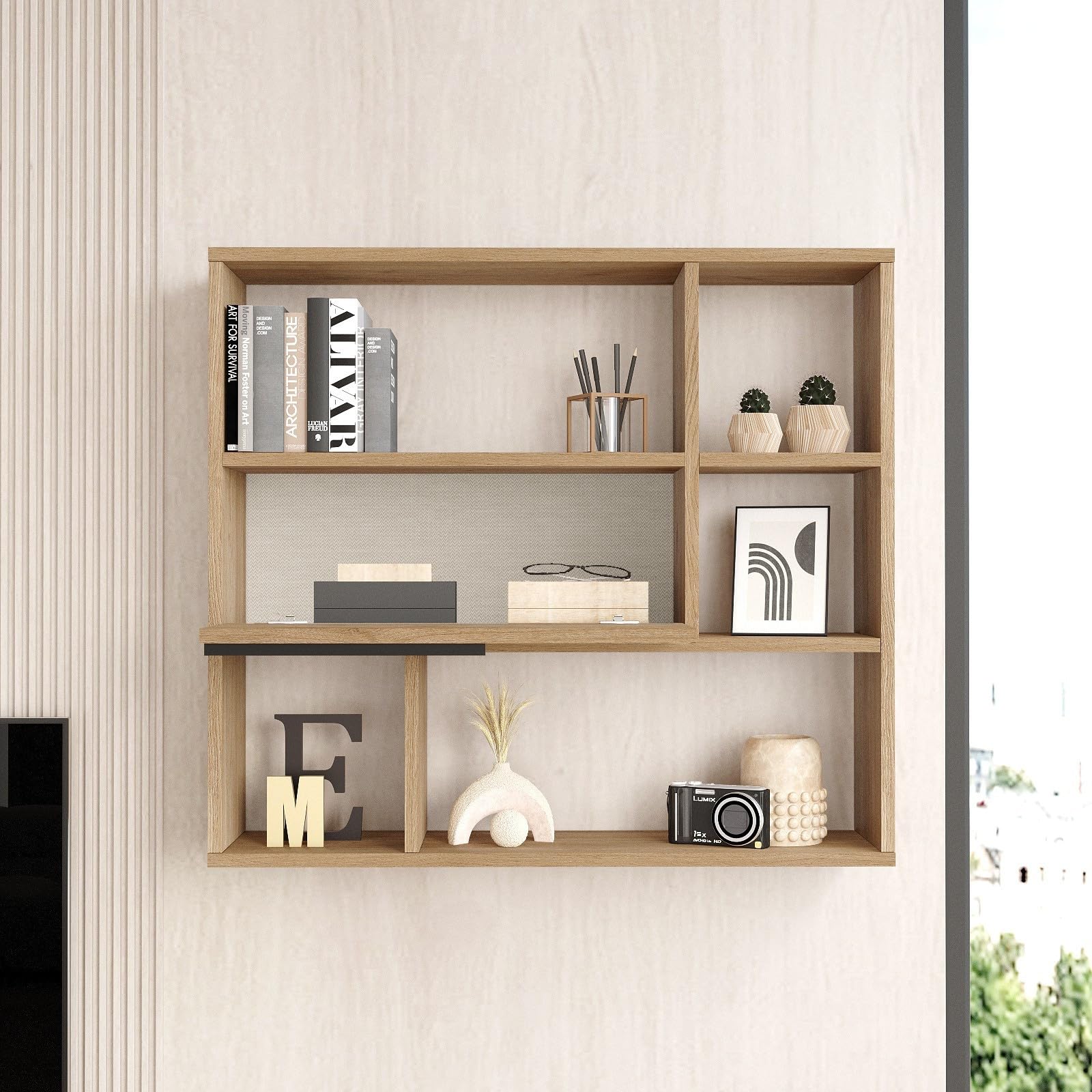 Deconation - Estantería de pared para almacenaje (MDF melaminado, 90,1 cm)