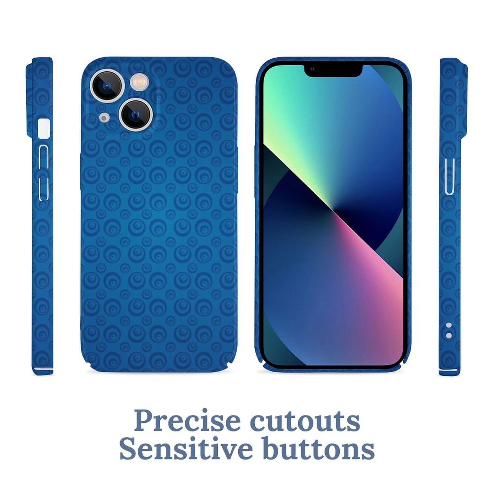 Amazon.co.jp: iPhone 13 Miniケース ブルー 円形 水玉 iPhone 13 Mini