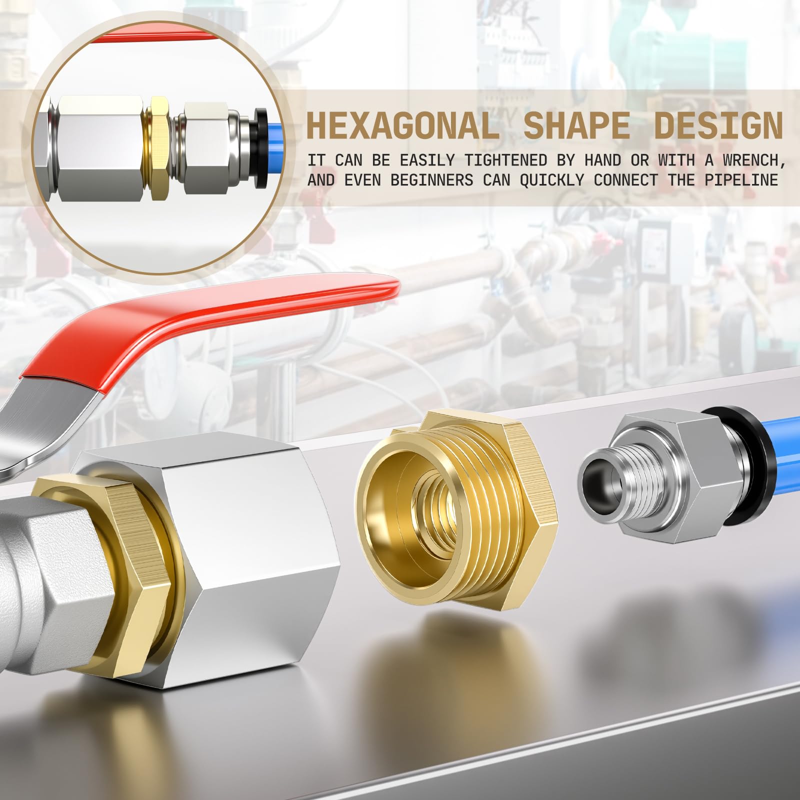 Bwintech 2 pz 1/4" Femmina A 1/2" Maschio BSP Filettatura In Ottone Boccola Esagonale Riduttore Connettore Per Tubo Collegamento Conversione