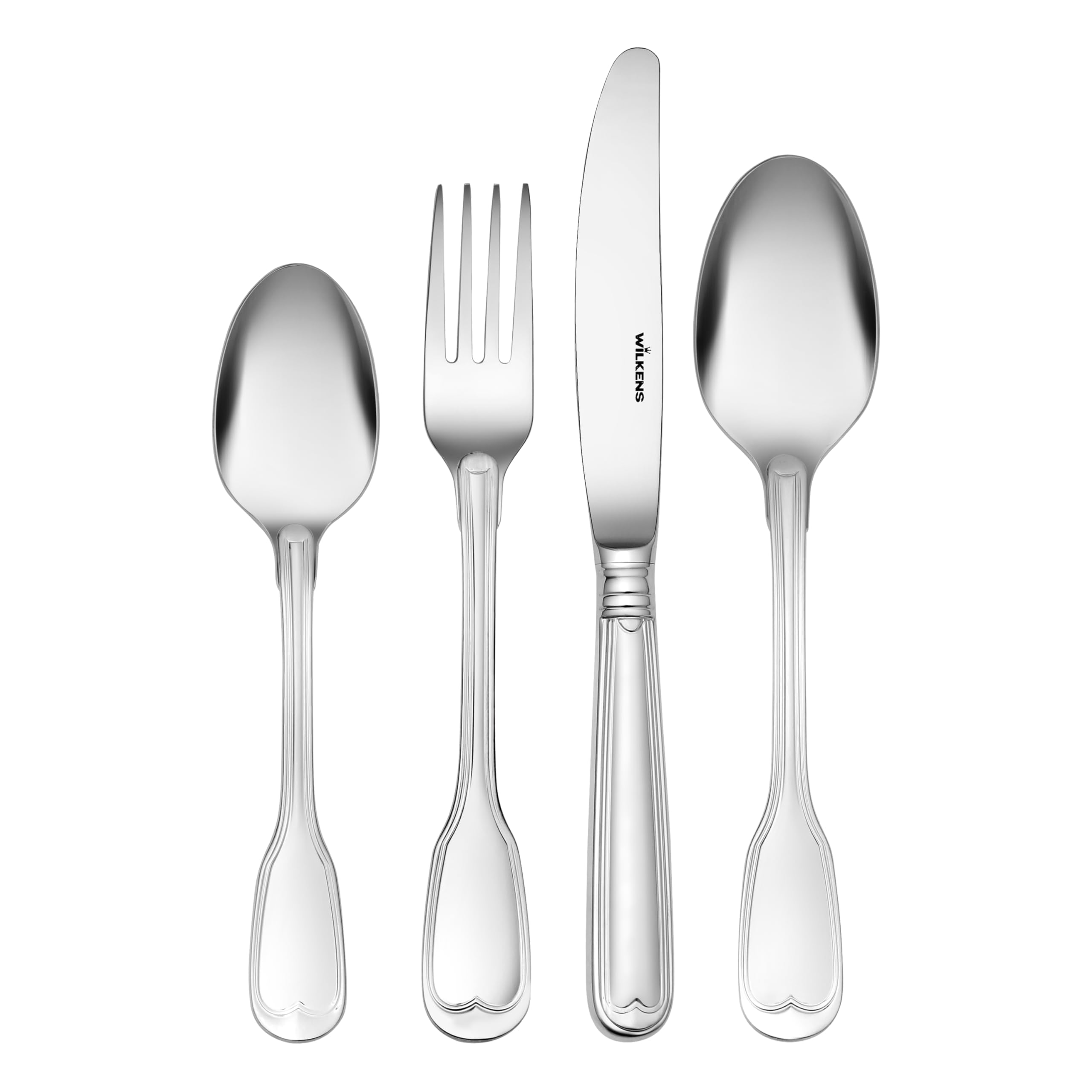 Wilkens 4-teiliges Kinderbesteck Augsburger Faden | 18/10 Edelstahl rostfrei | Hochwertiges Besteckset für Kinder | Edles Geschenk zur Taufe, Geburt & Kommunion