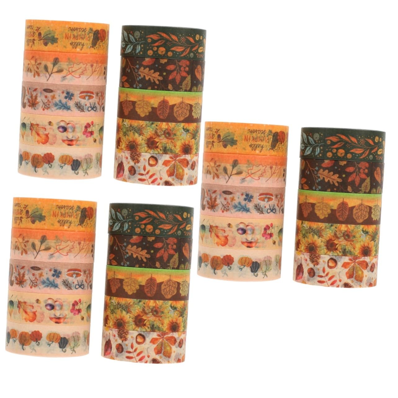 DOITOOL 30 Nastro Washi Autoadesivo Decorativo per Autunno e Ringraziamento con Motivi e Carta per Scrapbooking e Decorazioni Festa