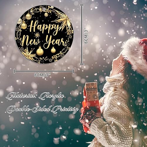 Vista 35 de Christmas Ornament Merry Christmas Y'all Ornament for Christmas Tree Decor Gold Snowflake Ball Wreath Xmas Tree Decorations 3in Acrylic Ornament