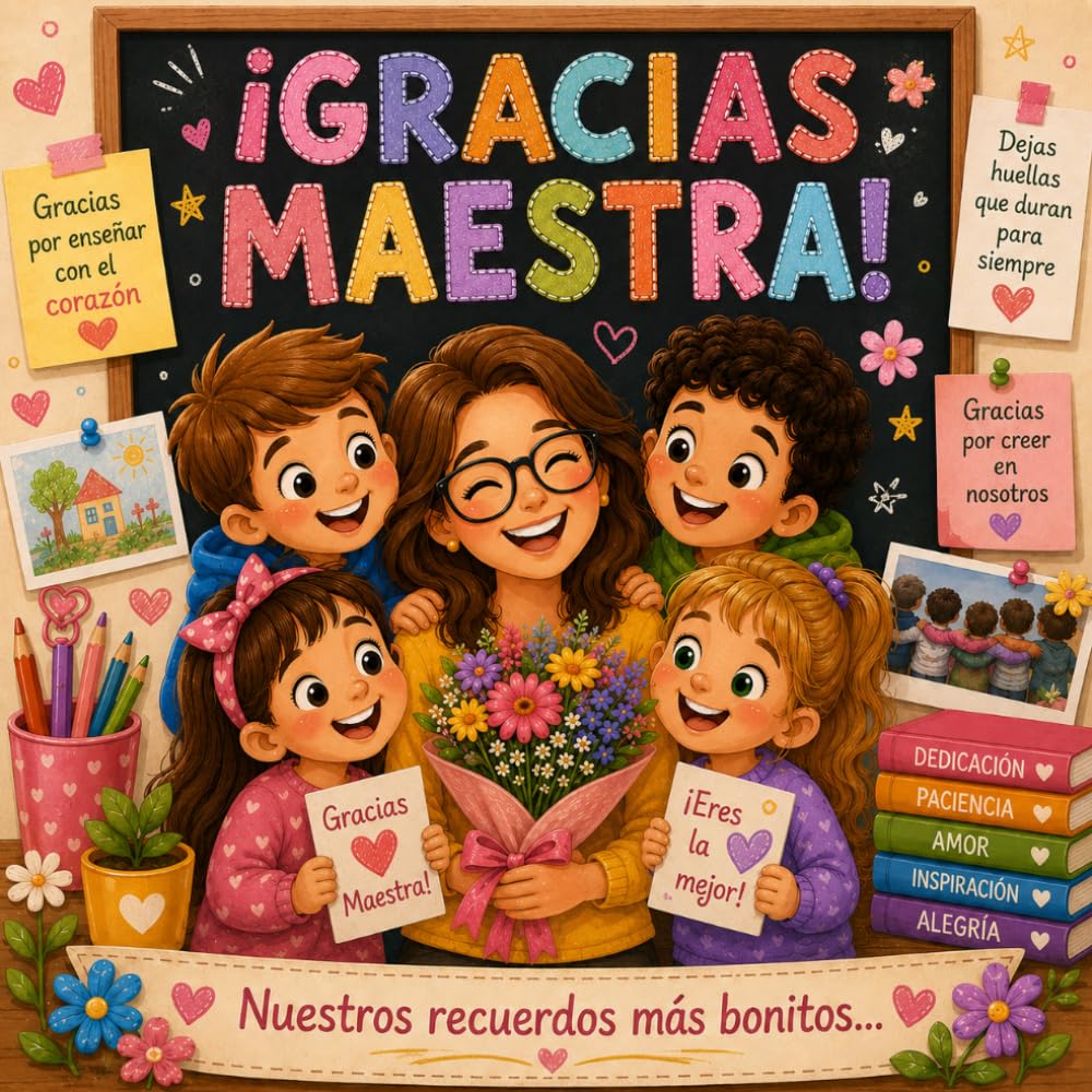 Regalo Maestra Infantil: Libro de recuerdos para completar, cada niño/a tendrá 2 páginas especiales para dedicatorias, recuerdos, fotos y pequeños dibujos