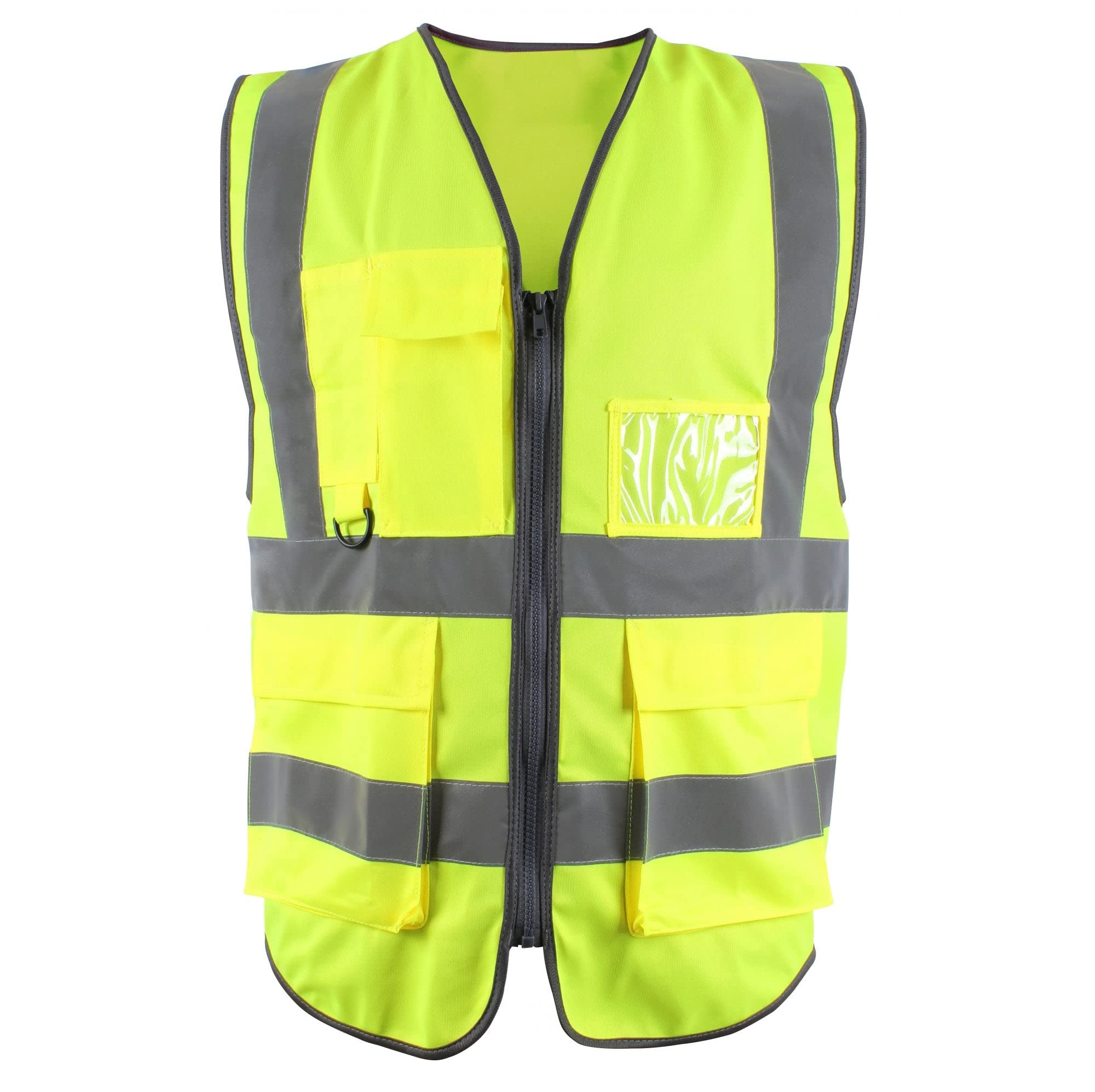 Blackrock Yellow Premium Hi Vis Vest With Pockets, ID Pouch & Key Loop, Mens Womens Reflective High Vis Vests with Pockets & Secure Zip, Safety Vest Security Clothing, Fully EN Certified - Size XL