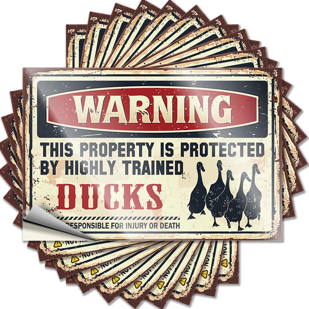 Saying Stuff for Room Durable Vinyl - Warning This Property is Protected By A Highly Trained Duck Reusable for Cars Use(6X9CM)
