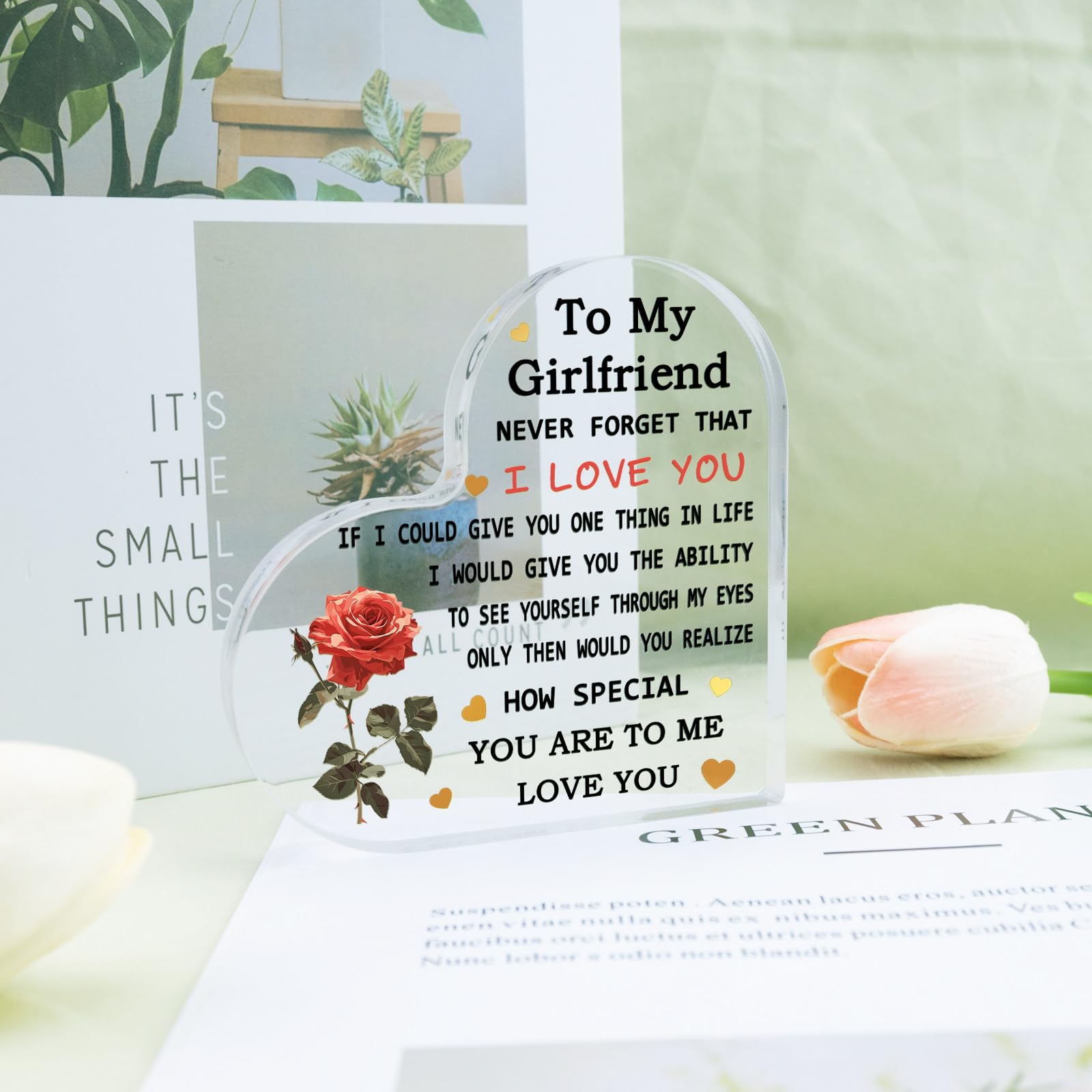 Gf Gifts I Love You Gifts for Girlfriend Romantic Gift for Her Gf Valentines Christmas Birthday Gift for Her Desk Decor Acrylic Plaque