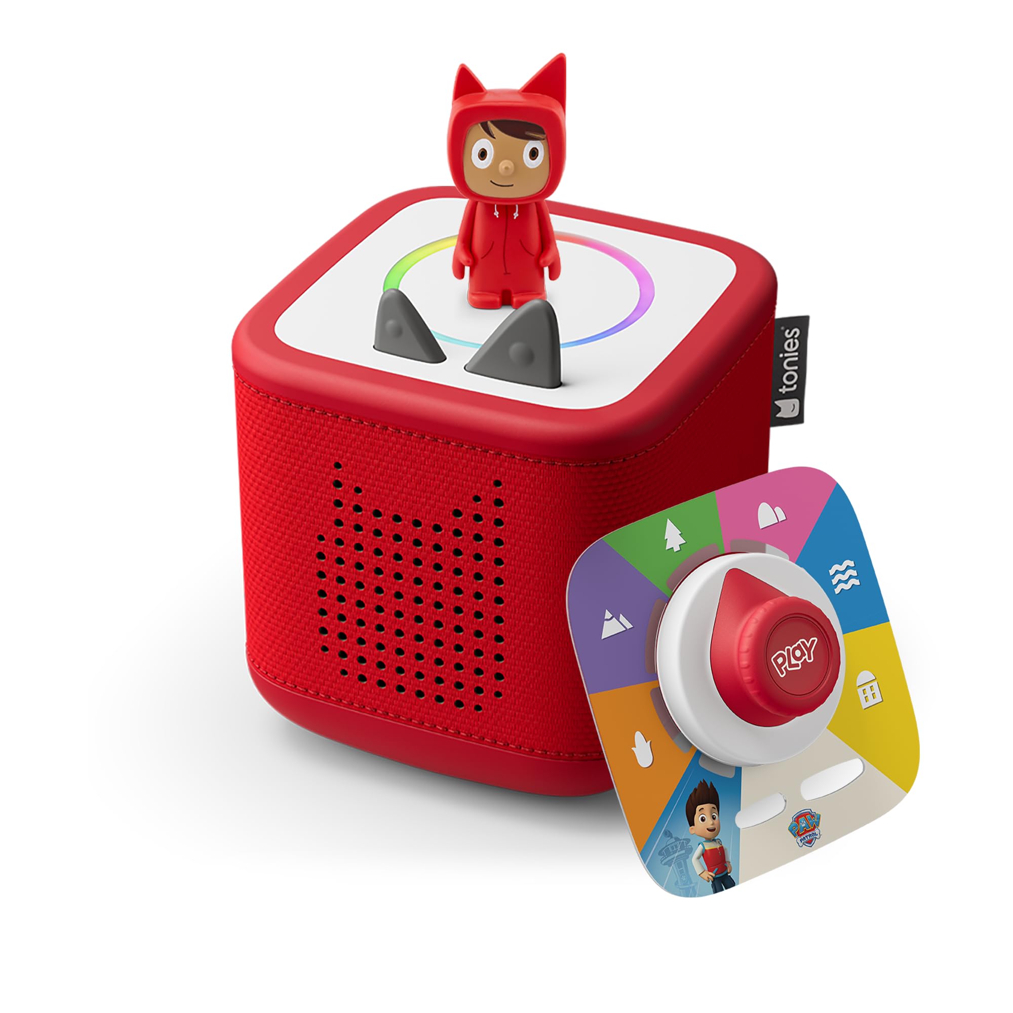 Toniebox 2 + Jeu La Pat' Patrouille - Boîte à Histoires Sans écran Pour Enfants 1-9 Ans - Rouge Coquelicot