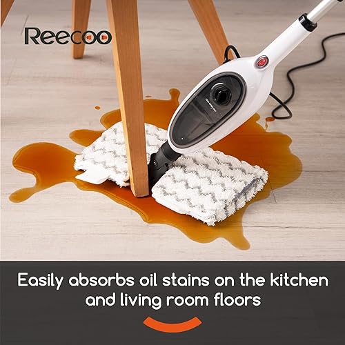 Miniatura 4 de Trapeador de vapor con accesoriosalmohadilla, 2 piezas, diseño único de doble cara  Limpieza profunda a alta temperatura de 260 F258.8 F,