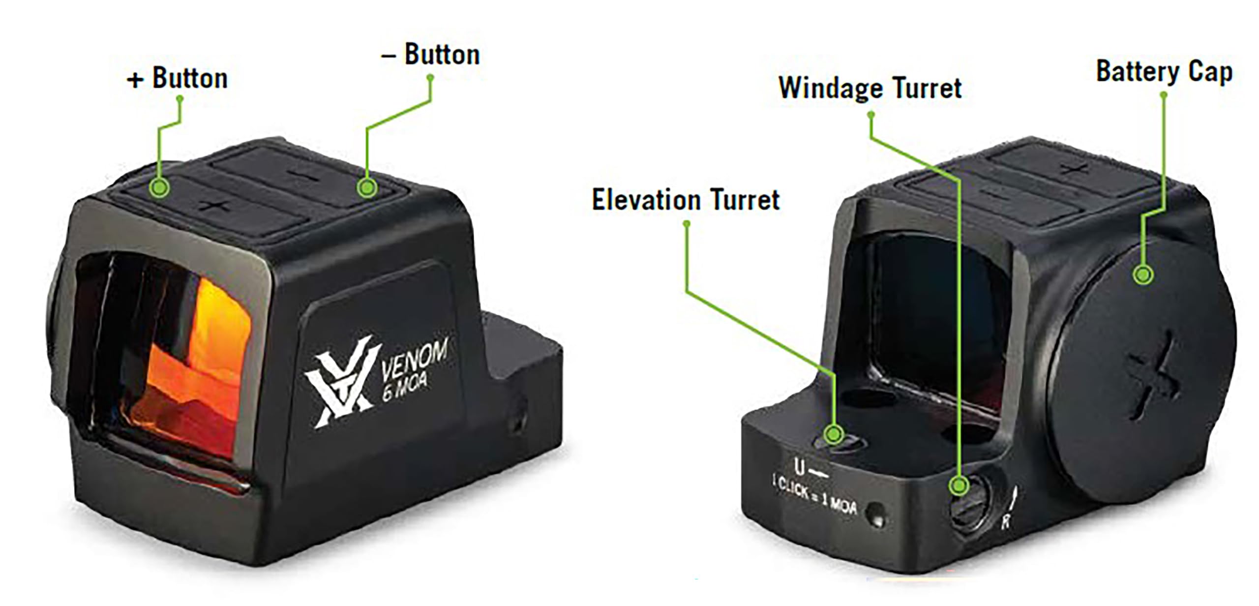 Vortex Venom Enclosed Micro Red Dot Sight - 6 MOA
