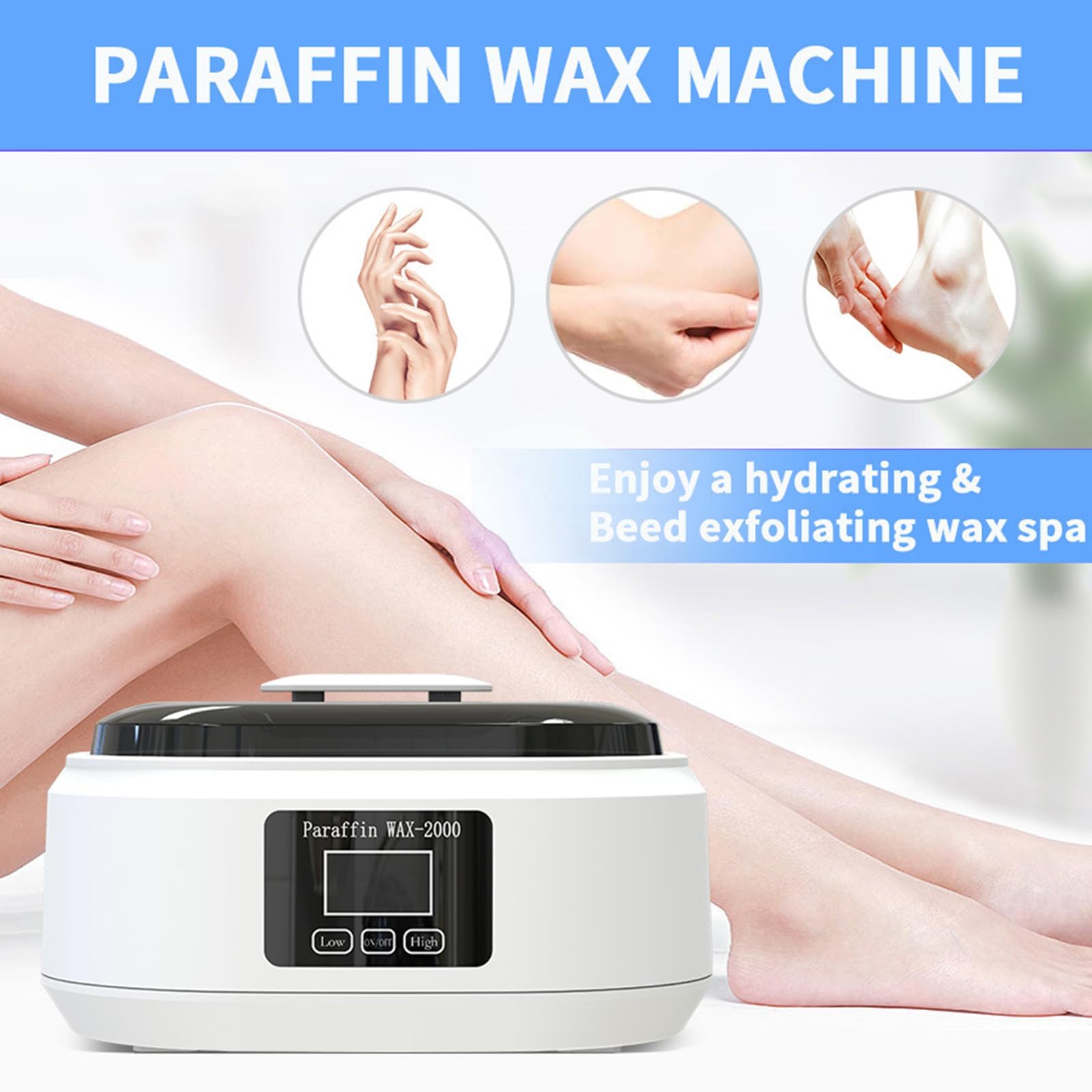 Macchina per la cera di paraffina, bagno di paraffina per mani e piedi, scaldino da 300 W per depilazione, candela fai da te, 3500 ml, bagno di paraffina a fusione rapida, temperatura regolabile,