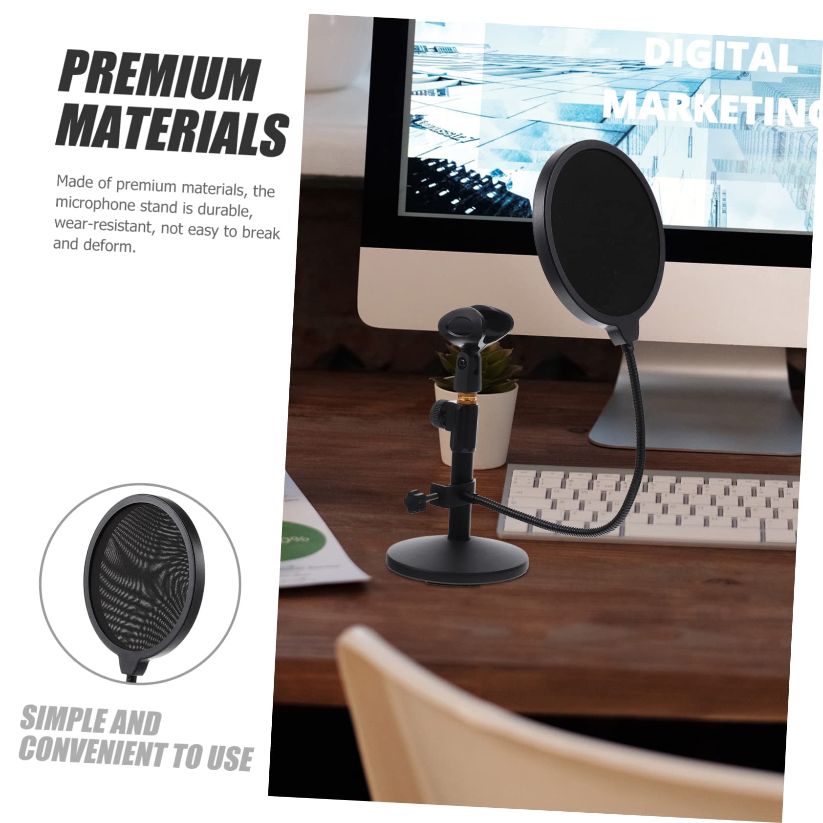 Mikikit Supporto Per Microfono Da Tavolo Con Filtro Antivibrazione Per Registrazioni Audio e Trasmissioni Radiofoniche