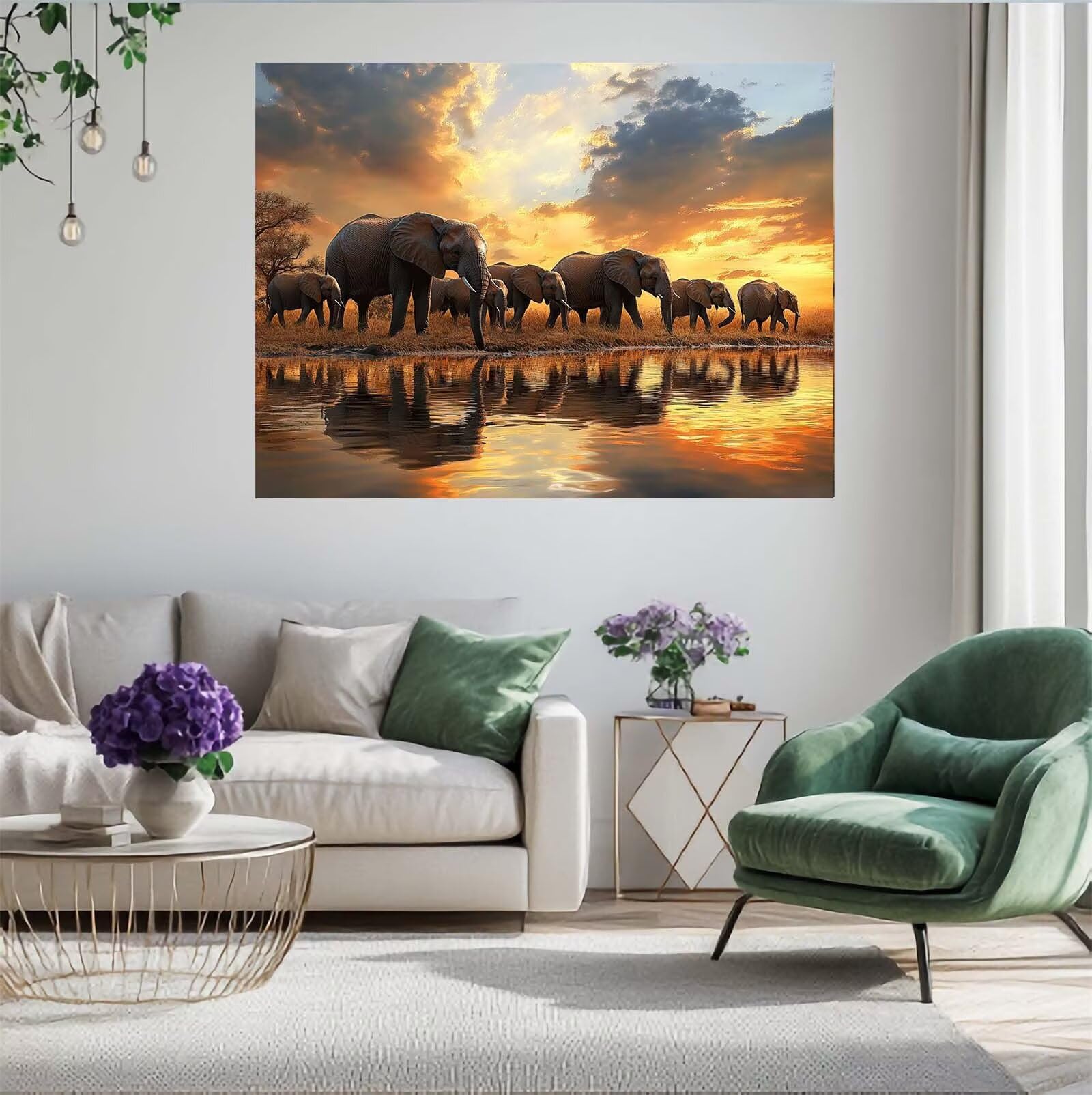 Puzzle Elefant Puzzle 3000 Teile Wiese Puzzles Erwachsene mit Geschenkbox, DIY Groß Holzpuzzle für Erwachsene, Geschicklichkeitsspiel für Die Ganze Familie Geschenke für Frauen 81 x 122 cm -85y
