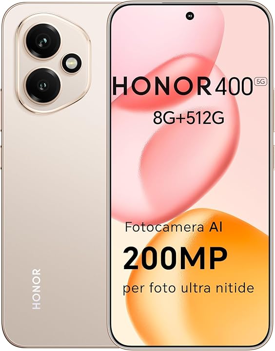 Honor 400 smartphone 5g dual sim cellulare con fotocamera ai 200 mp 8gb/512gb DNY-NX9